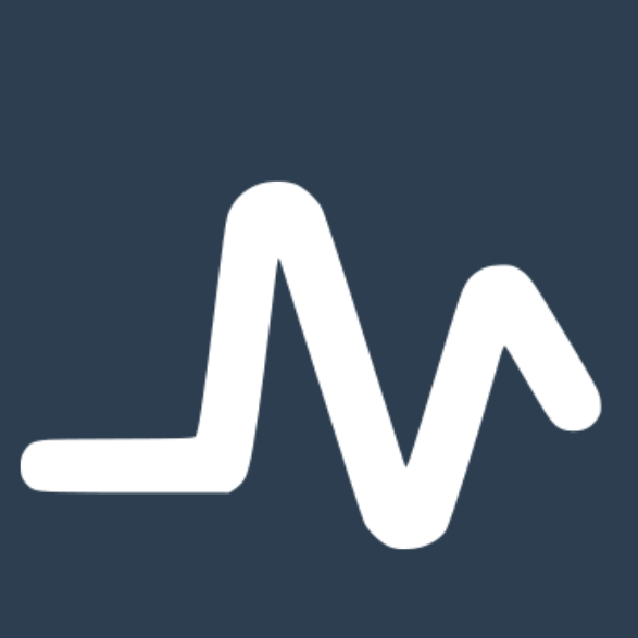 White Medact M logo on a dark blue background