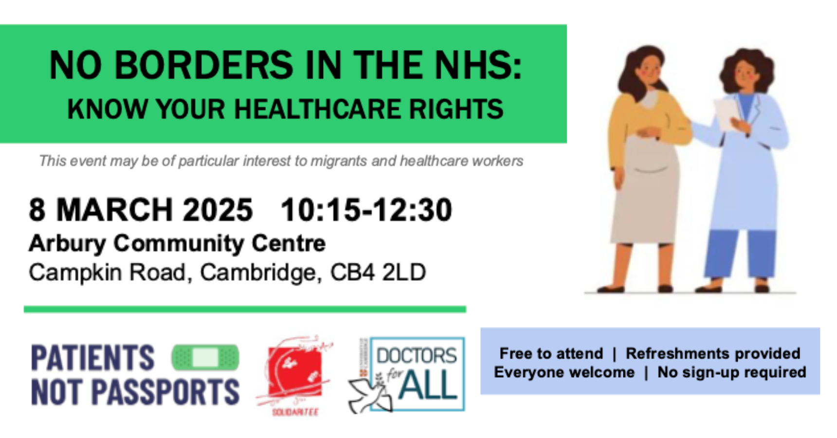 Patients Not Passports Cambridge Know Your Rights Session