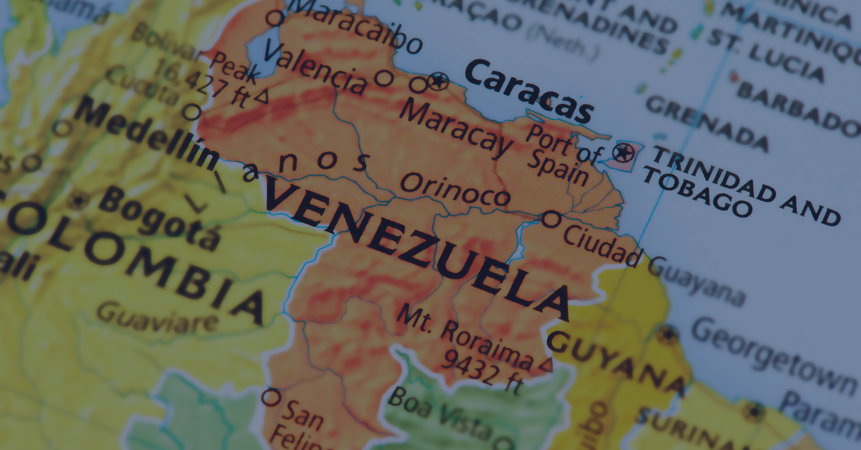 Map of Venezuela, Caracas