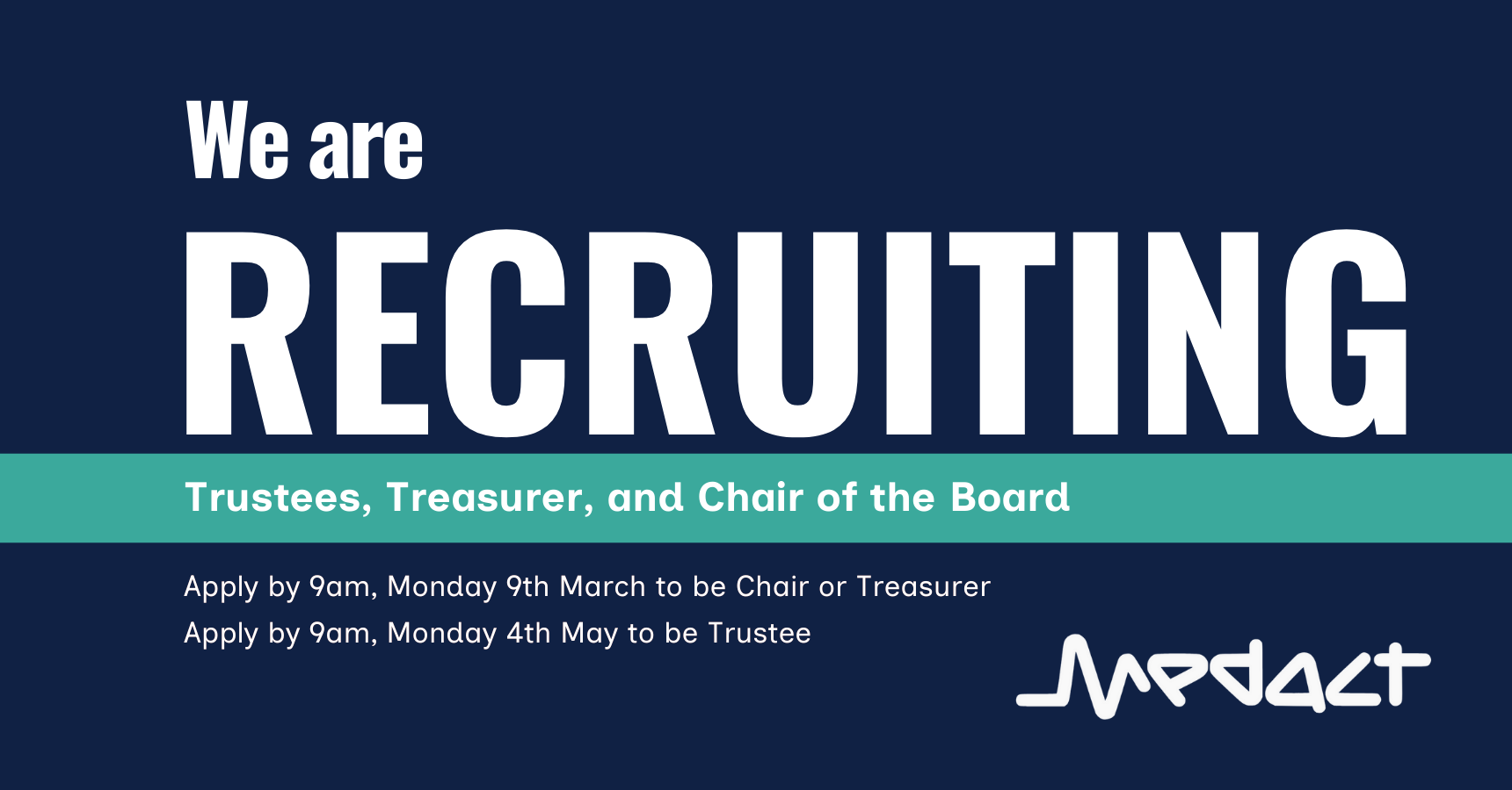 Medact is recruiting Trustees, Treasurer, and Chair of the Board